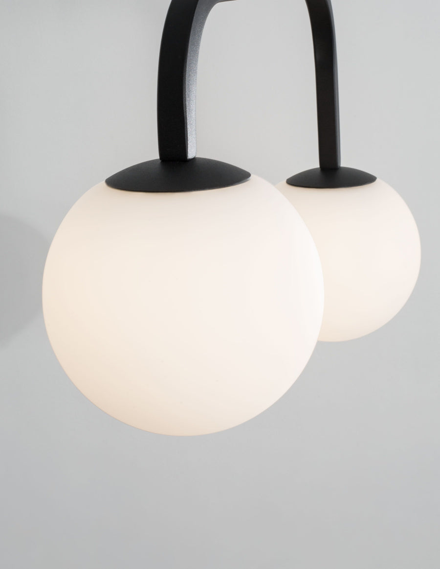Suspension Joline noire, verre, H 115 cm