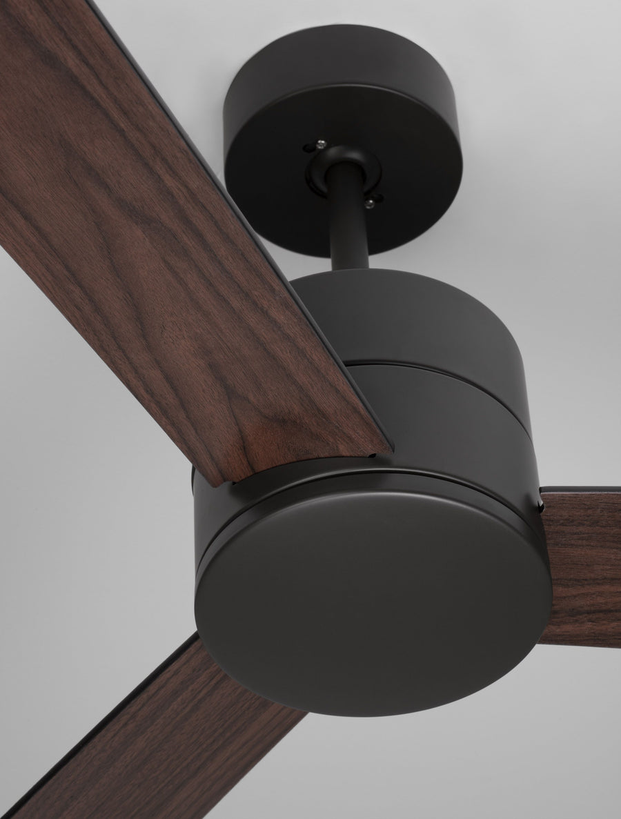 Ventilateur de plafond lumineux Axel noir, bois