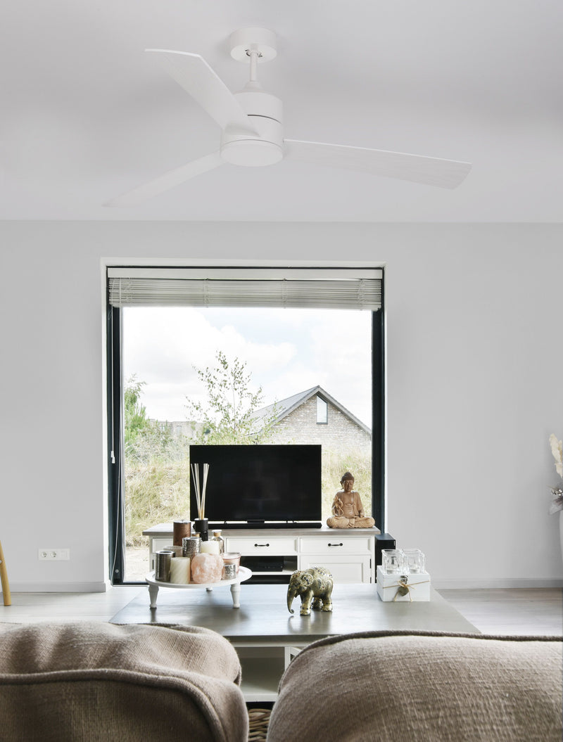 Ventilateur de plafond lumineux Axel blanc, bois