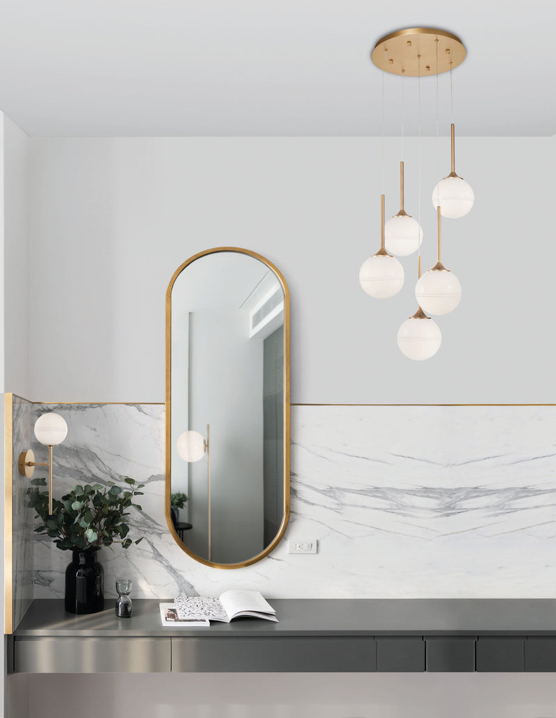 Applique murale Cantona dorée, verre