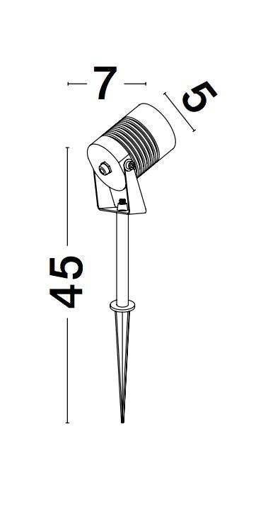 Projecteur extérieur Stake noir, verre, H 45 cm