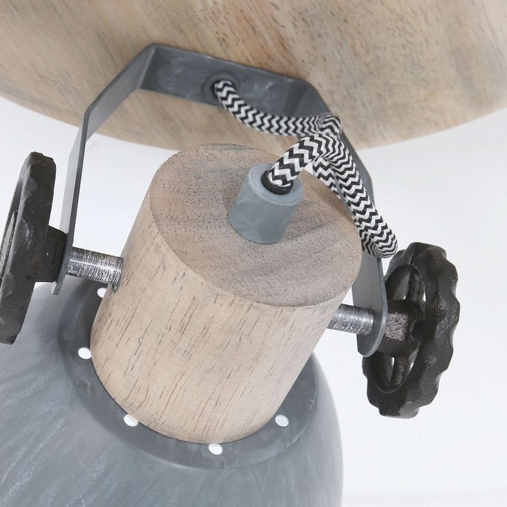 Plafonnier Bois Gris Gearwood | Designix - Plafonnier - https://designix.fr