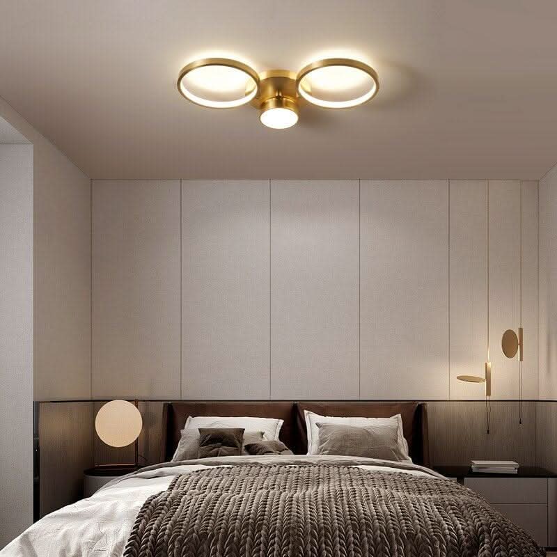 Plafonnier Cuivre | Celestia Lux - Designix Plafonnier 2 Lumières | 50 x 20cm