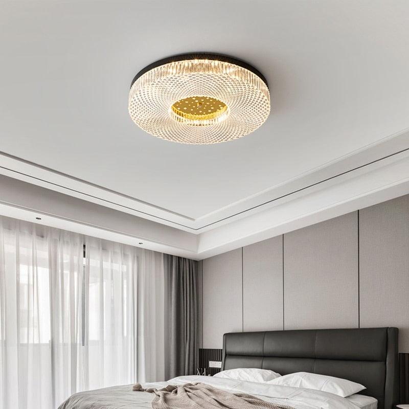 Plafonnier Cuivre Rond | Soirée Étoilée - Designix Plafonnier Doré | Diamètre 40cm