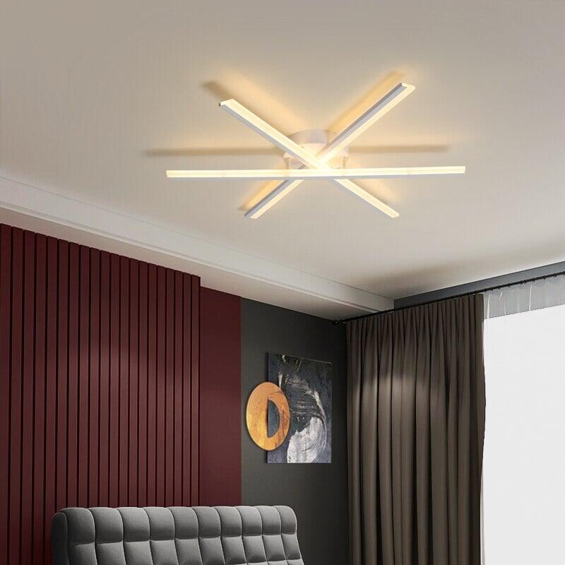 Plafonnier Design | Zénith Chic - Designix Plafonnier 3 Branches | Blanc Blanc Chaud