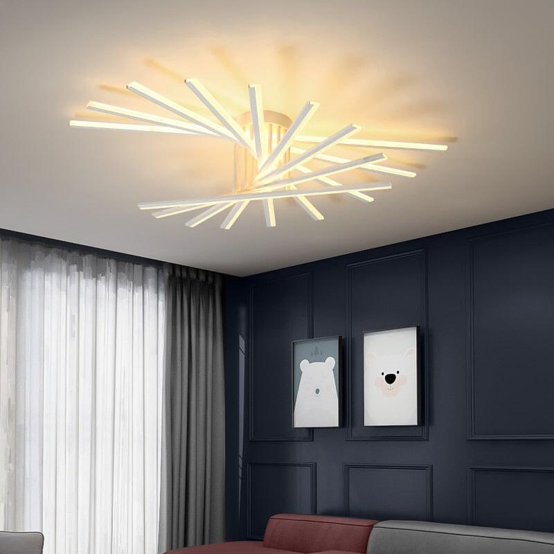Plafonnier Design | Zénith Chic - Designix Plafonnier 3 Branches | Blanc Blanc Chaud