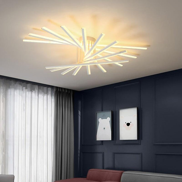 Plafonnier Design | Zénith Chic - Designix Plafonnier 3 Branches | Blanc Blanc Chaud