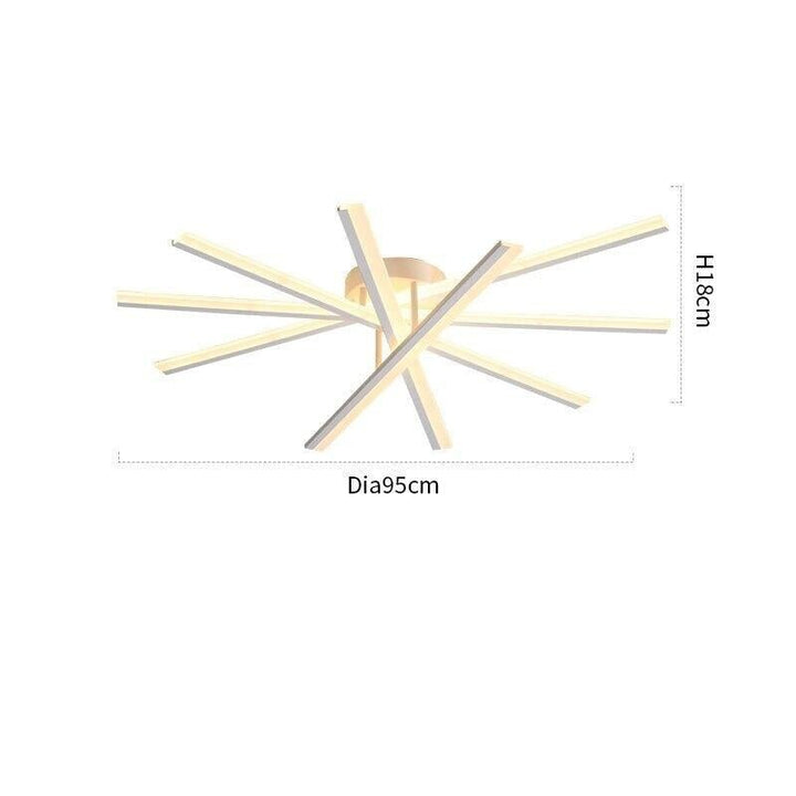 Plafonnier Design | Zénith Chic - Designix Plafonnier 5 Branches | Blanc Blanc Chaud