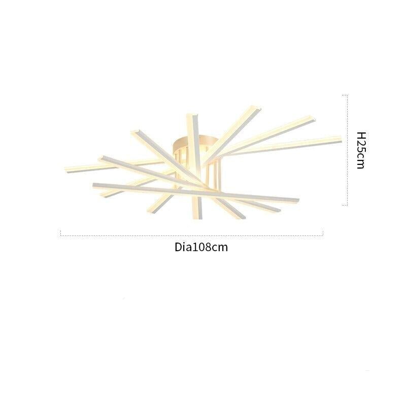 Plafonnier Design | Zénith Chic - Designix Plafonnier 7 Branches | Blanc Blanc Chaud