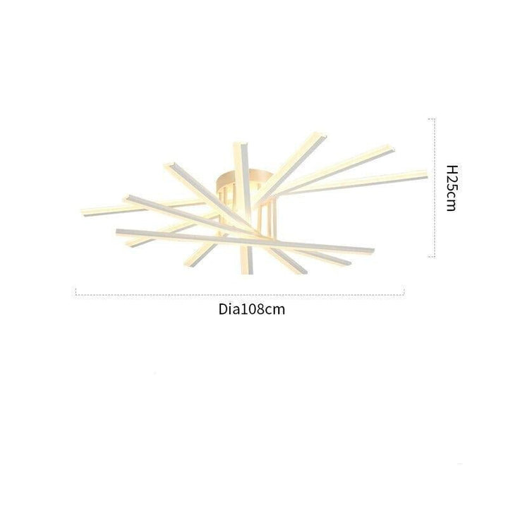 Plafonnier Design | Zénith Chic - Designix Plafonnier 7 Branches | Blanc Blanc Chaud