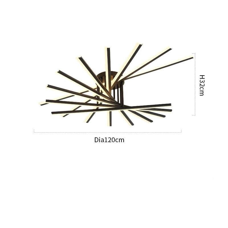 Plafonnier Design | Zénith Chic - Designix Plafonnier 9 Branches | Noir Blanc Chaud