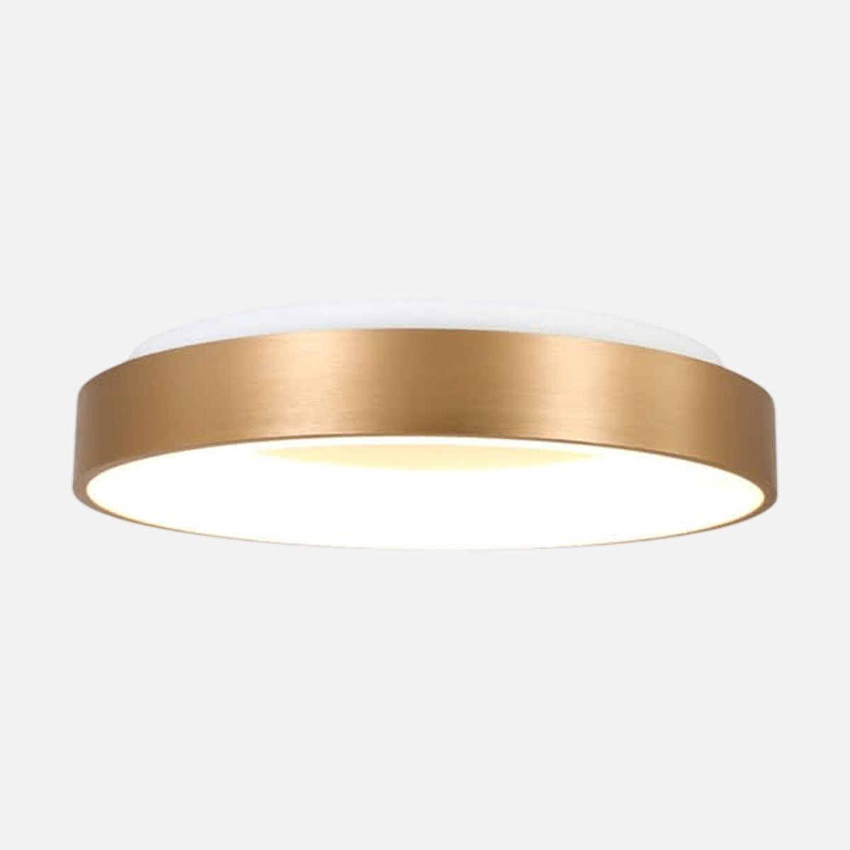 Plafonnier doré rond LED Ringlede 30 cm sur fond gris clair – Designix.fr