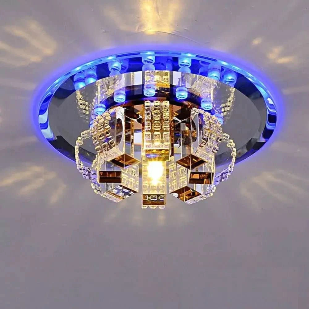Plafonnier Lampe Pendentif Cristal Moderne | LuxeCristal - Designix Plafonnier Lumière Bleu
