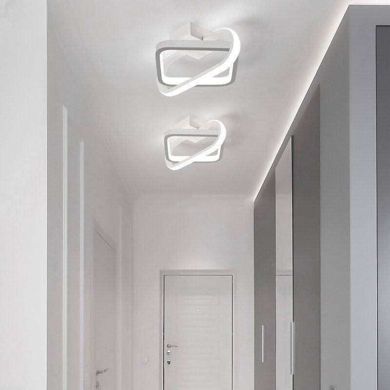 Plafonnier Original Moderne | Équilibre Luminex - Designix Plafonnier Anneaux | Blanc | 25x25x9 cm Lumière Variable