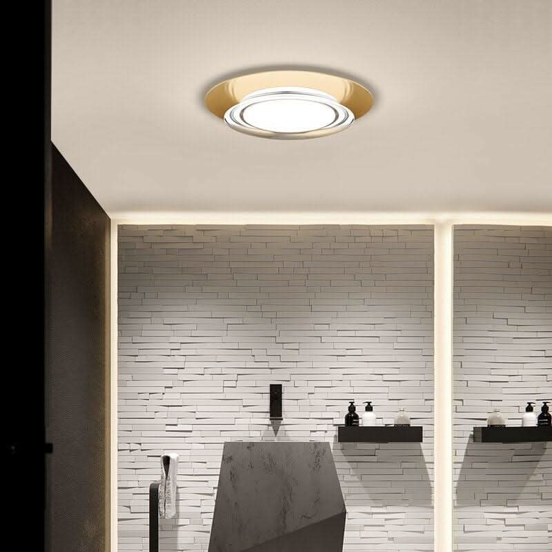 Plafonnier Rond | Étoile Radieuse - Designix Plafonnier Or | Plafonnier Rond Blanc Chaud