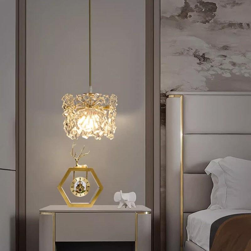 Plafonnier Suspendu LED | Cristal Élégance - Designix Suspension luminaire Suspendu Blanc Chaud