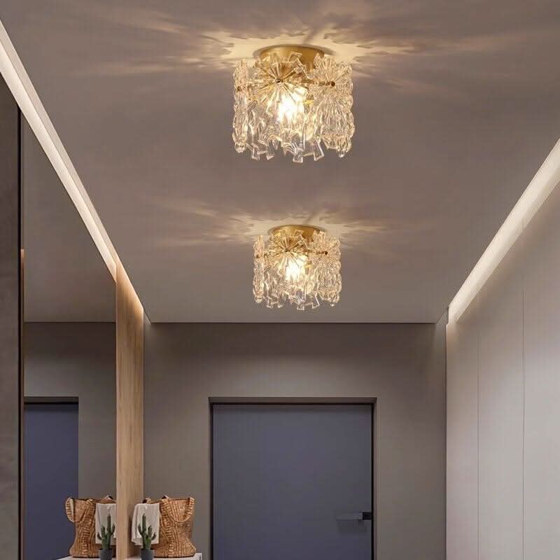 Plafonnier Suspendu LED | Cristal Élégance - Designix Suspension luminaire Suspendu Blanc Chaud