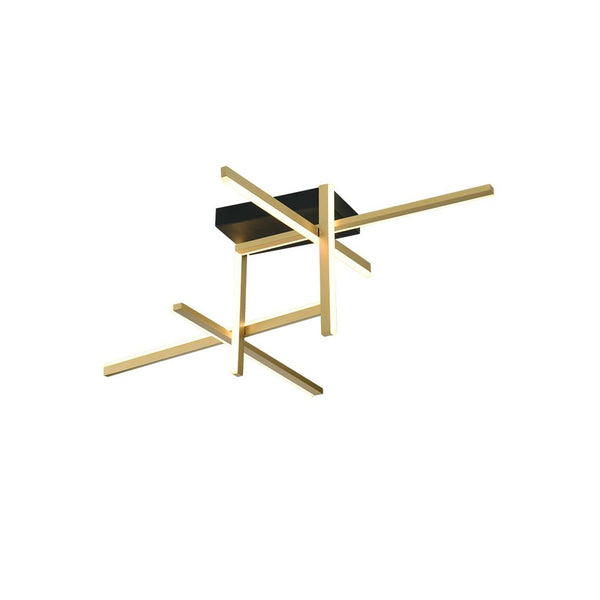 Plafonnier ZAMBELIS 50W Dimmable DESIGN Dore Mat et Noir Sable 22026