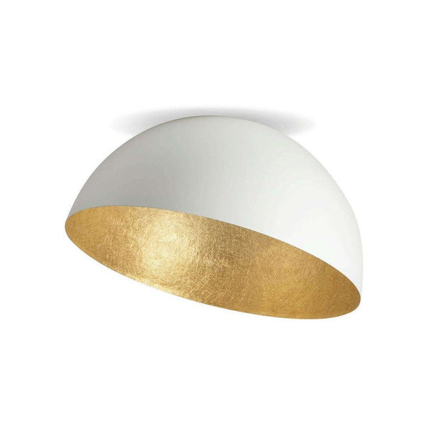 Plafonnier ZAMBELIS D500 E27 DESIGN Blanc Mat et Dore 23258