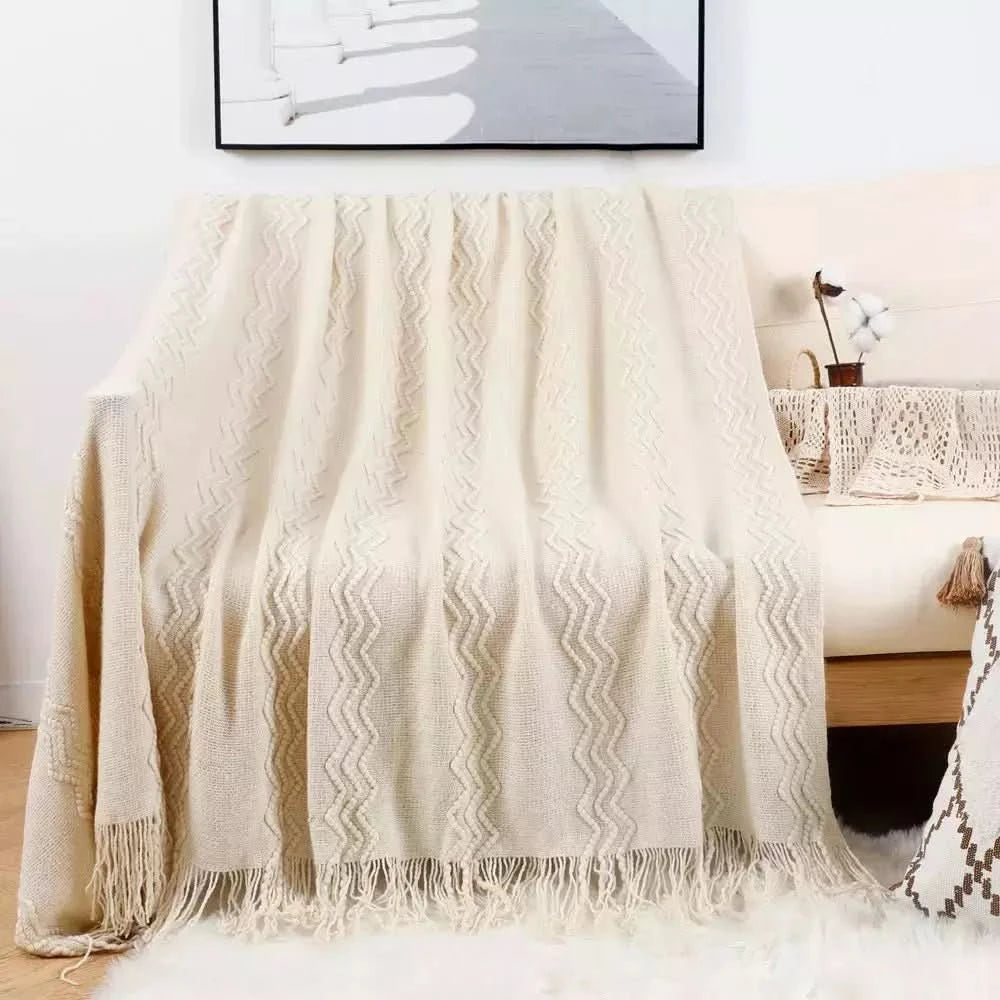 Plaid de Voyage | Évasion Céleste - Designix Plaid Beige 127x172cm