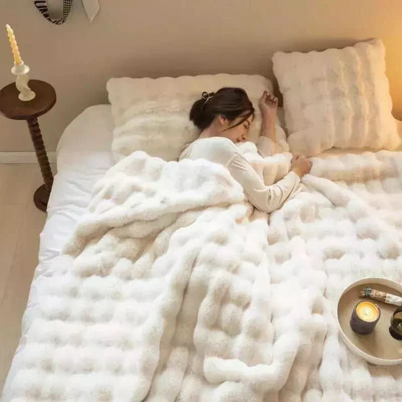 Plaid Épais et Chaud | Douceur Coton - Designix Plaid Blanc 130x160cm