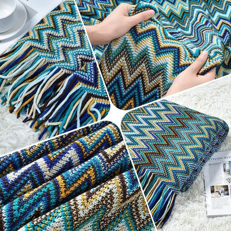Plaid Indien Vintage | Esprit Navajo - Designix Plaid Bleu 127x180cm