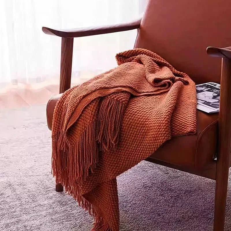 Plaid Jeté de Canapé | Cocooning Caramel - Designix Plaid Blanc 127x172cm