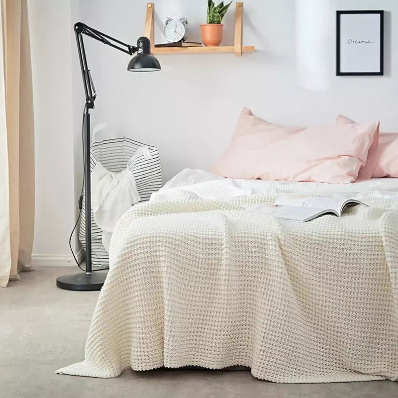 Plaid Tricotée 130x180 Fin | Évasion Cocooning - Designix Plaid Blanc 130x180cm