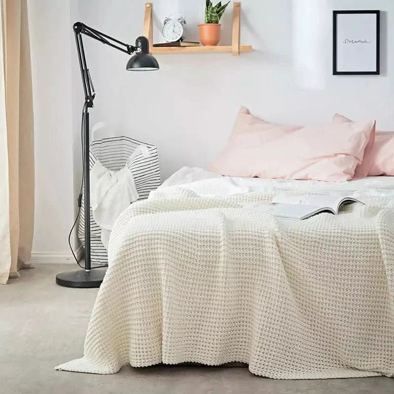 Plaid Tricotée 130x180 Fin | Évasion Cocooning - Designix Plaid Blanc 130x180cm