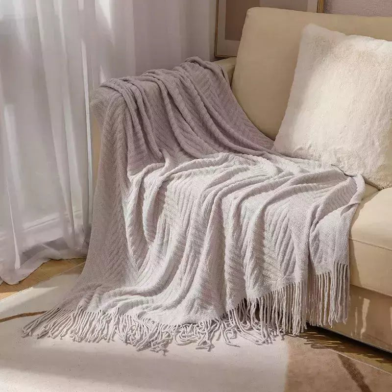 Plaid Vintage Canapé | Douceur Rétro - Designix Plaid Gris 127x180CM