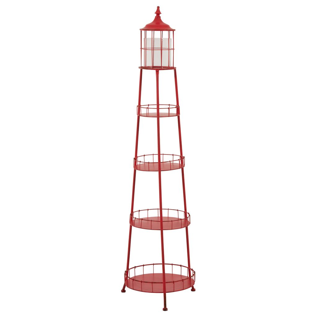 Porte - bougie Phare Métal Rouge - Designix