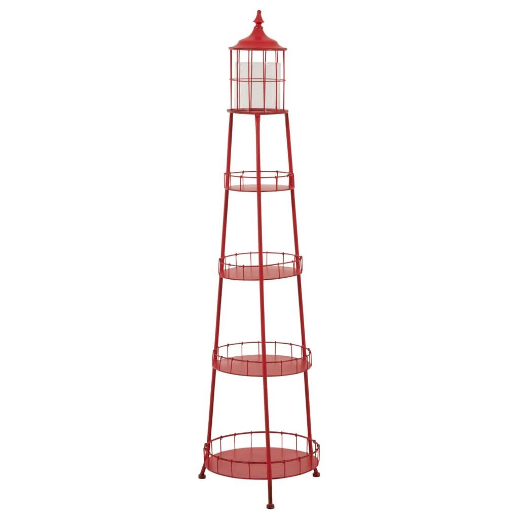 Porte - bougie Phare Métal Rouge - Designix