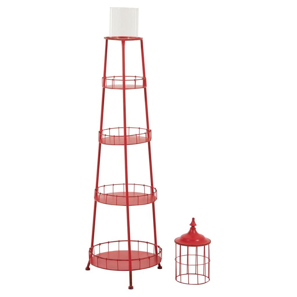 Porte - bougie Phare Métal Rouge - Designix