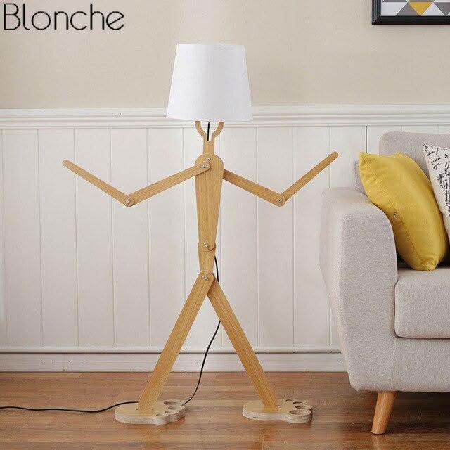 Lampadaire bonhomme moderne à LED | Designix - Luminaire Blanc - https://designix.fr