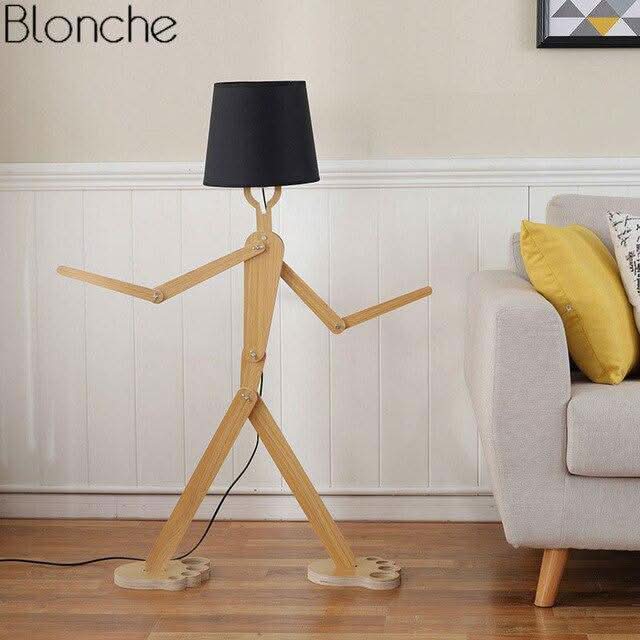 Lampadaire bonhomme moderne à LED | Designix - Luminaire Noir - https://designix.fr