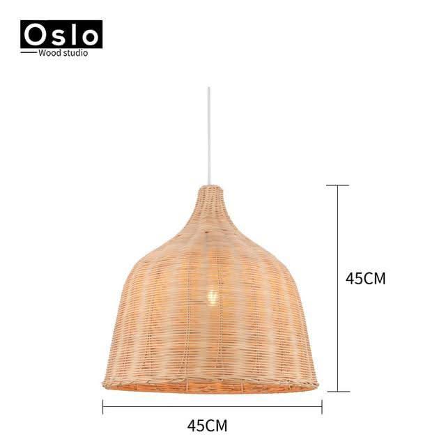Suspension en tissu Rattan | Designix - Luminaire Beige - 45cm - https://designix.fr