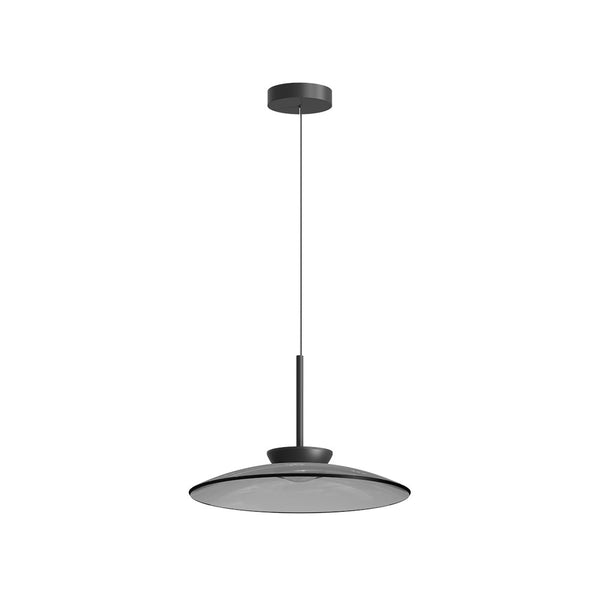 Suspension ZAMBELIS D500 31W Direct/Indirect CCT Dimmable DESIGN Verre Fume et Noir Mat 25275