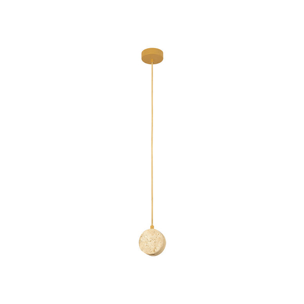 Suspension ZAMBELIS D100 3W DESIGN Pierre Naturelle et Or 25336