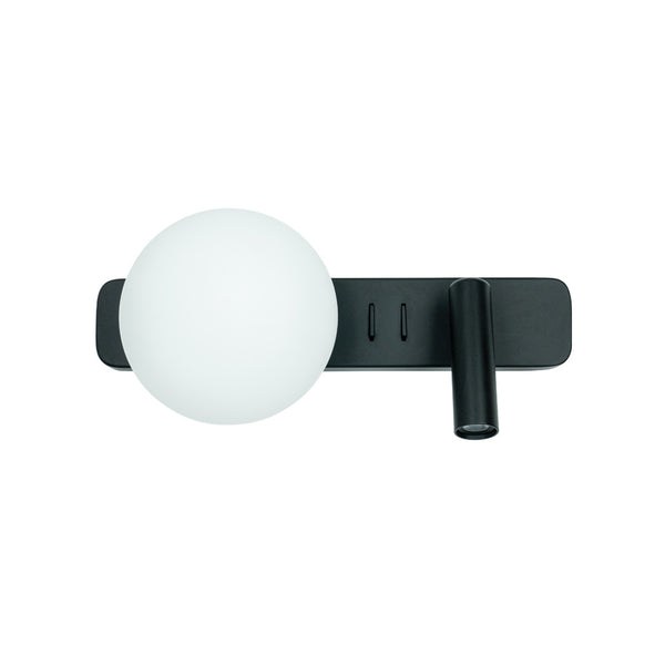 Applique Murale ZAMBELIS Lecture 3W + G9 Interrupteur DESIGN Noir Mat 25326
