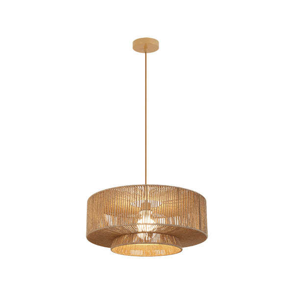 Suspension ZAMBELIS D500 E27 DESIGN Corde de Papier Naturelle Sans Source 25440