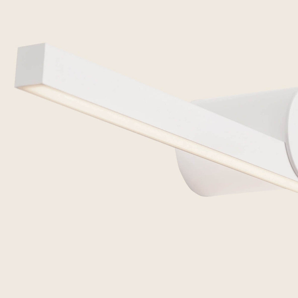 Détail rapproché de l'extrémité carrée et du diffuseur LED allumé