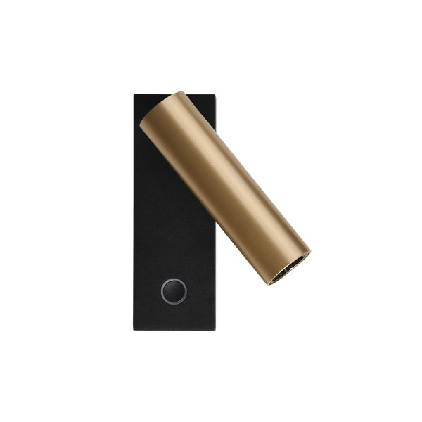Applique Murale Orientable ZAMBELIS Lecture Tactile 3W avec Port USBDimmable DESIGN Or et Noir Sable 25282