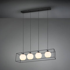 Suspension Gabbia 4 lumières noire mat