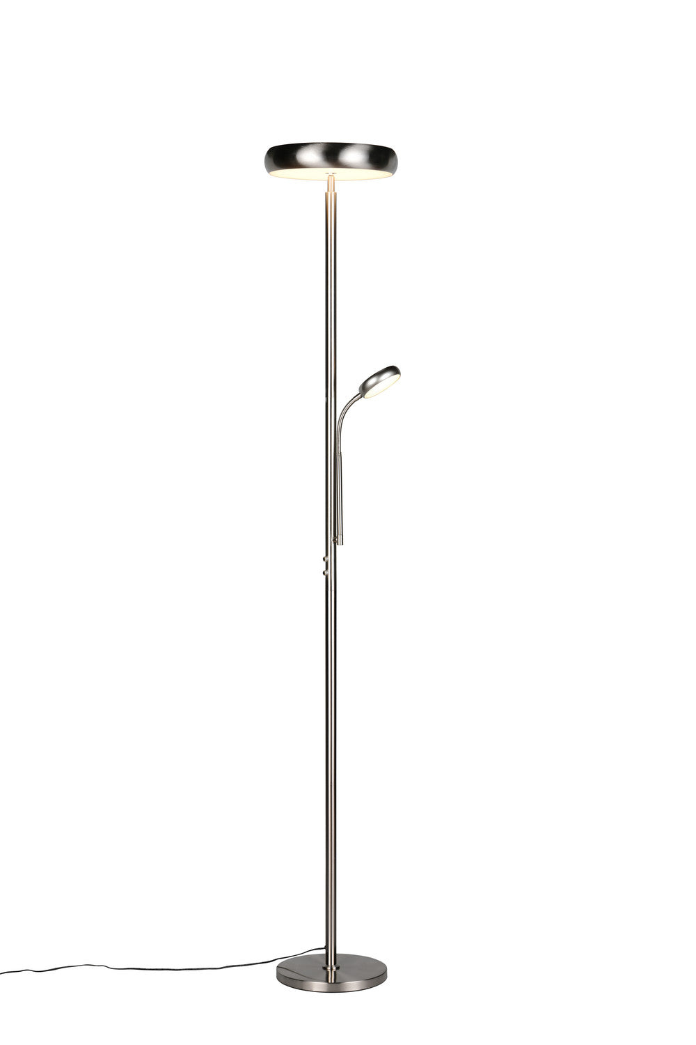Vue de face du lampadaire sur fond blanc avec cordon d'alimentation au sol