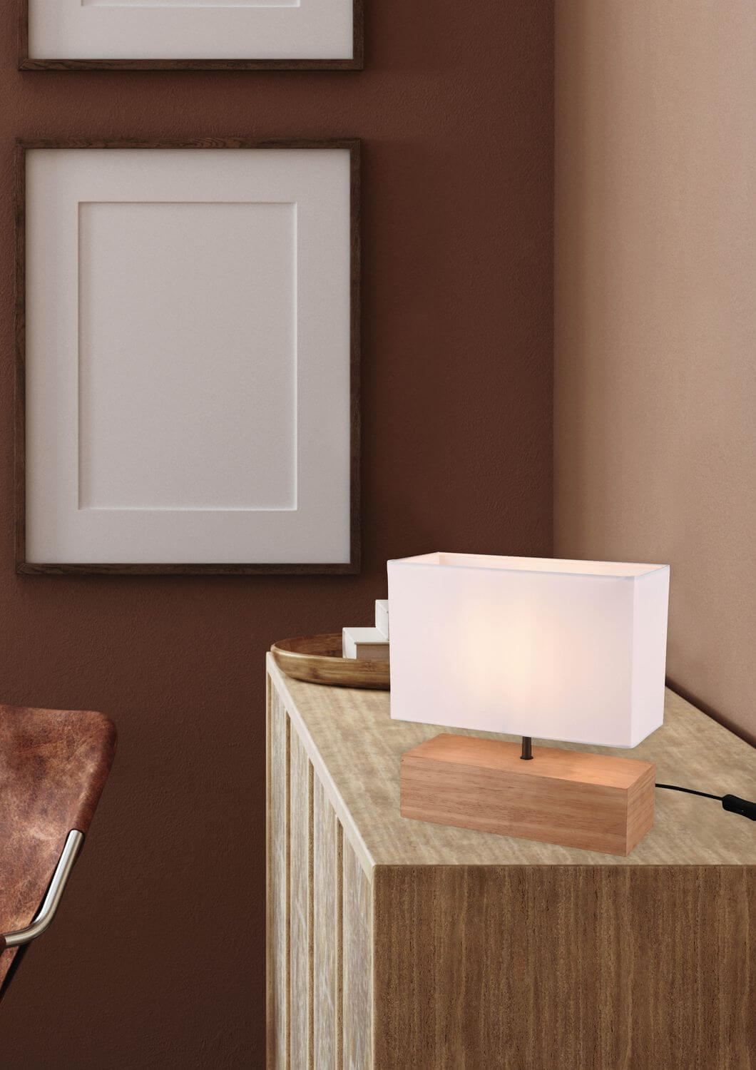 Lampe à poser Woody bois, H 30,5 cm (R50181030)