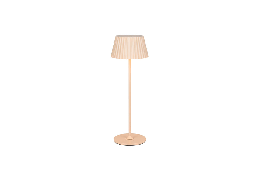 Lampe beige seule, vue de face sur fond blanc