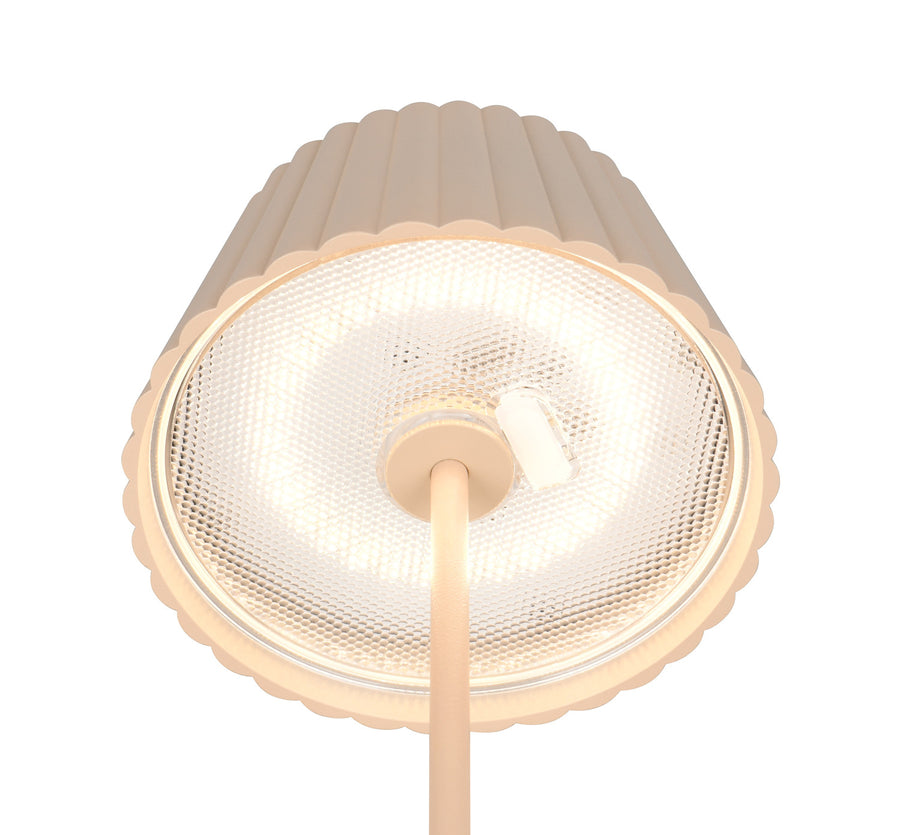 Détail du dessous de l'abat-jour montrant la LED et le diffuseur
