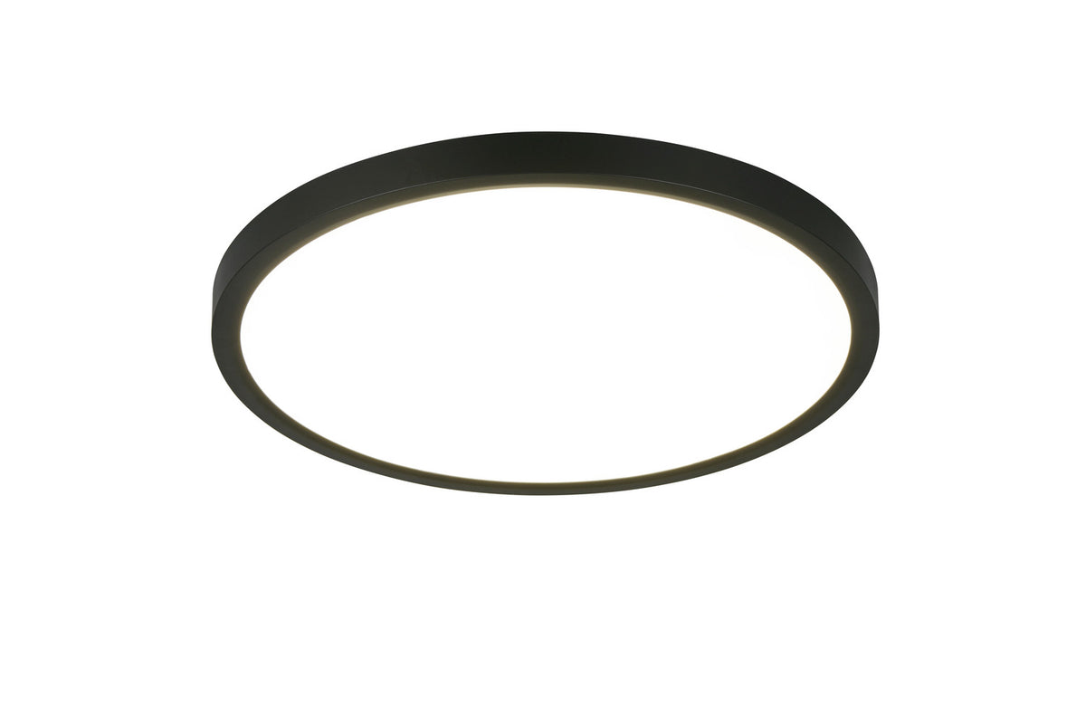Vue rapprochée du cerclage noir et de l'intérieur blanc du luminaire.