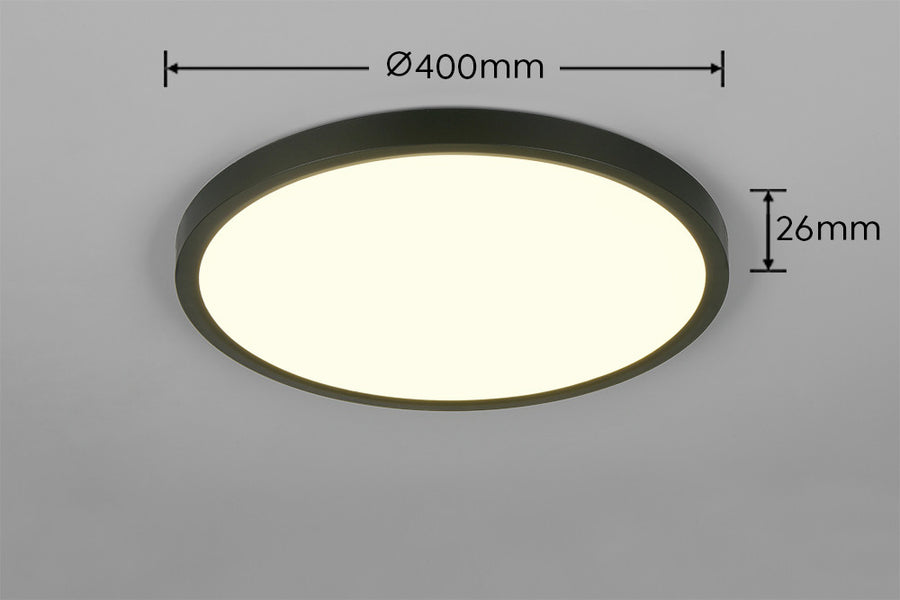 Plafonnier Draco noir mat, Ø 40 cm