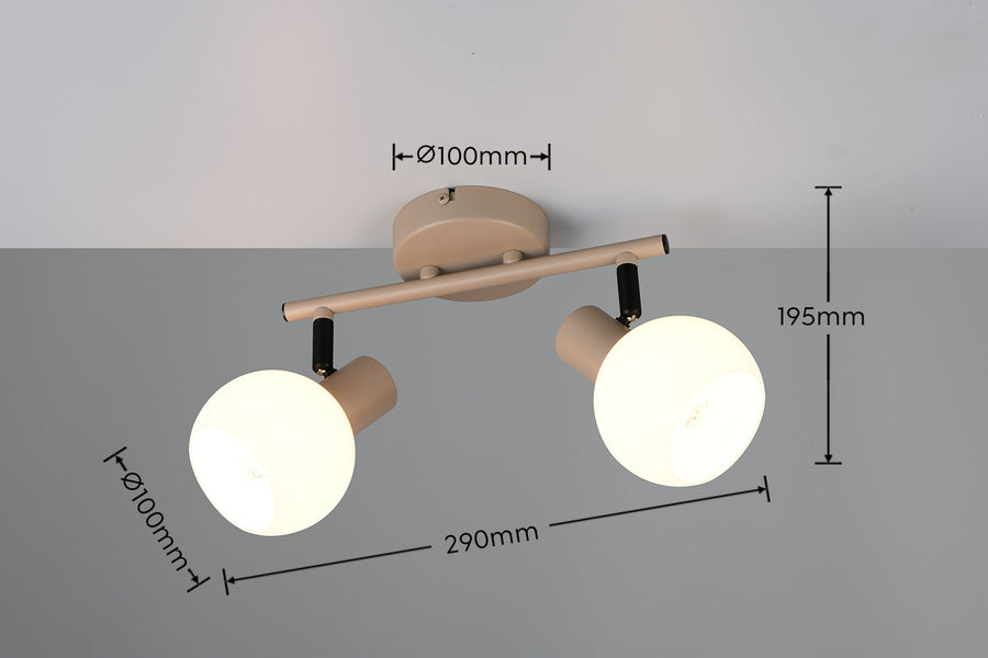 Spot Boba 2 lumières beige